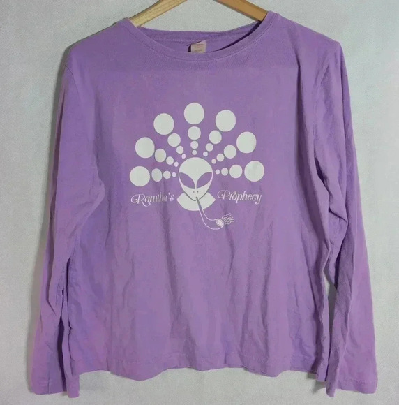 Purple Ramtha's Prophecy What the Bleep do we know Tshirt sz L long sleeve - Picture 2 of 4